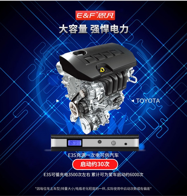 恩凡E3S汽車應急啟動電源